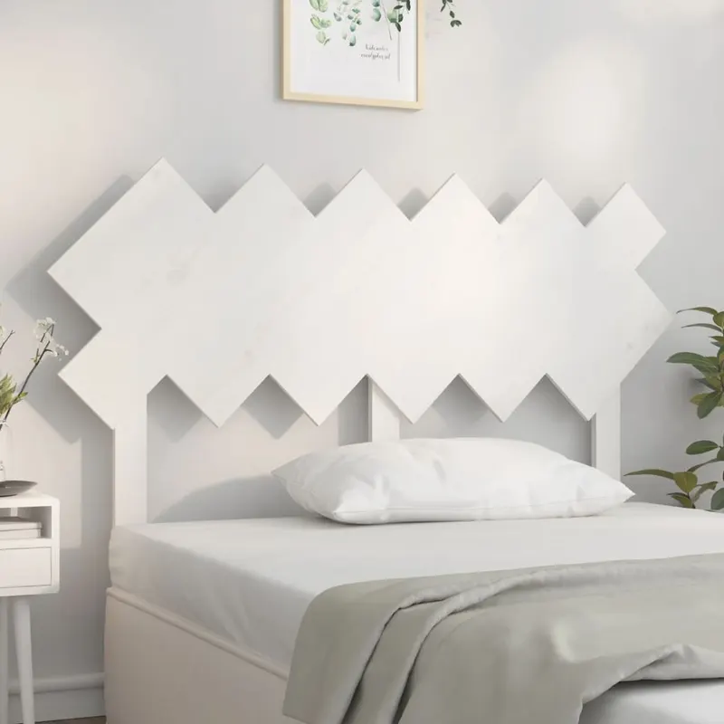 tablie de pat, alb, 132x3x81 cm, lemn masiv de pin