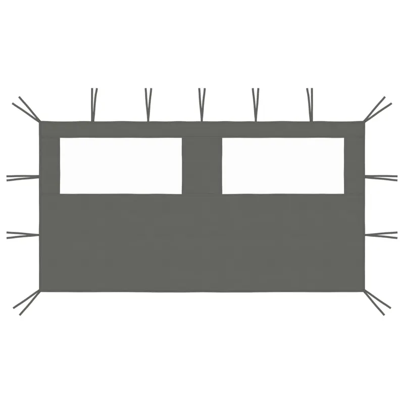 perete lateral foisor cu ferestre, 4x2 m, antracit