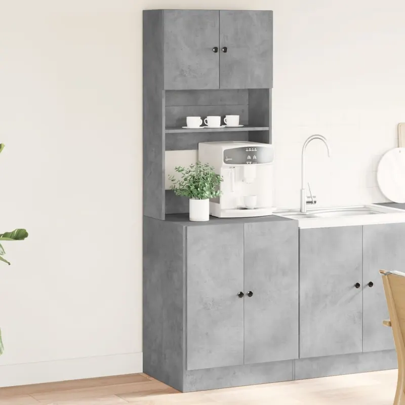 dulap de bucatarie, gri beton, 60x50x180 cm, lemn prelucrat