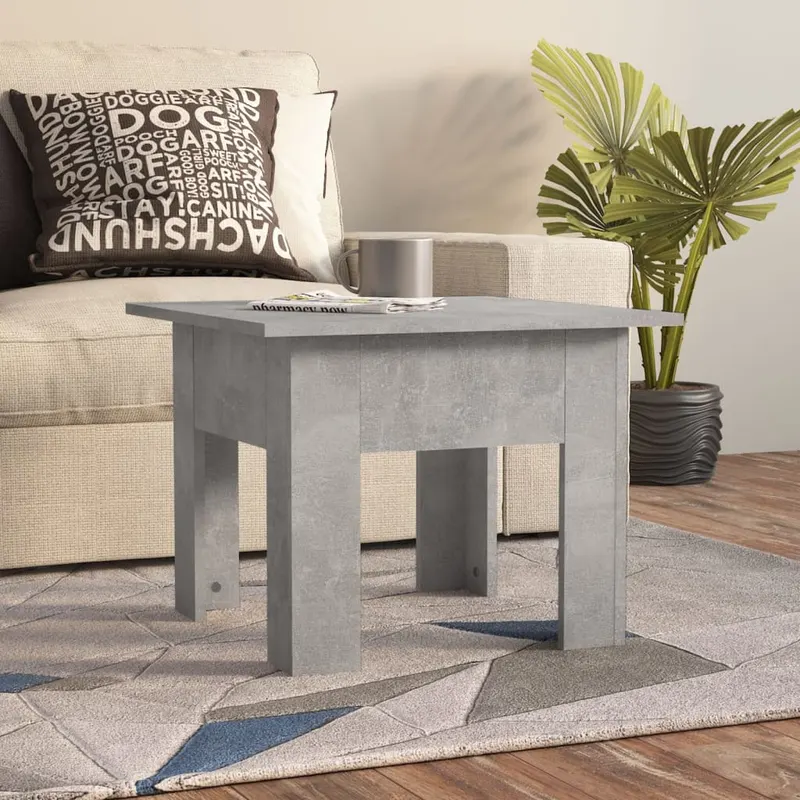masuta de cafea, gri beton, 55x55x42 cm, lemn prelucrat