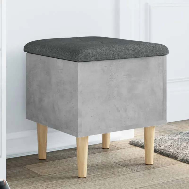 banca de depozitare, gri beton, 42x42x46 cm, lemn prelucrat