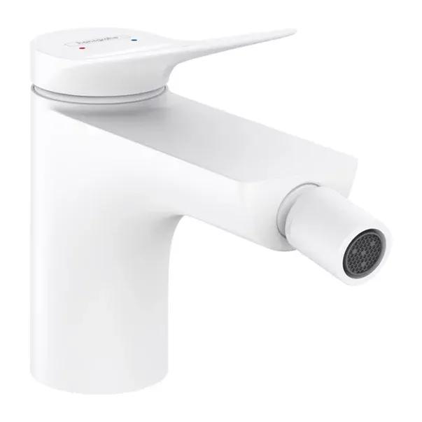Baterie bideu Hansgrohe Vivenis cu ventil Pop-Up alb mat