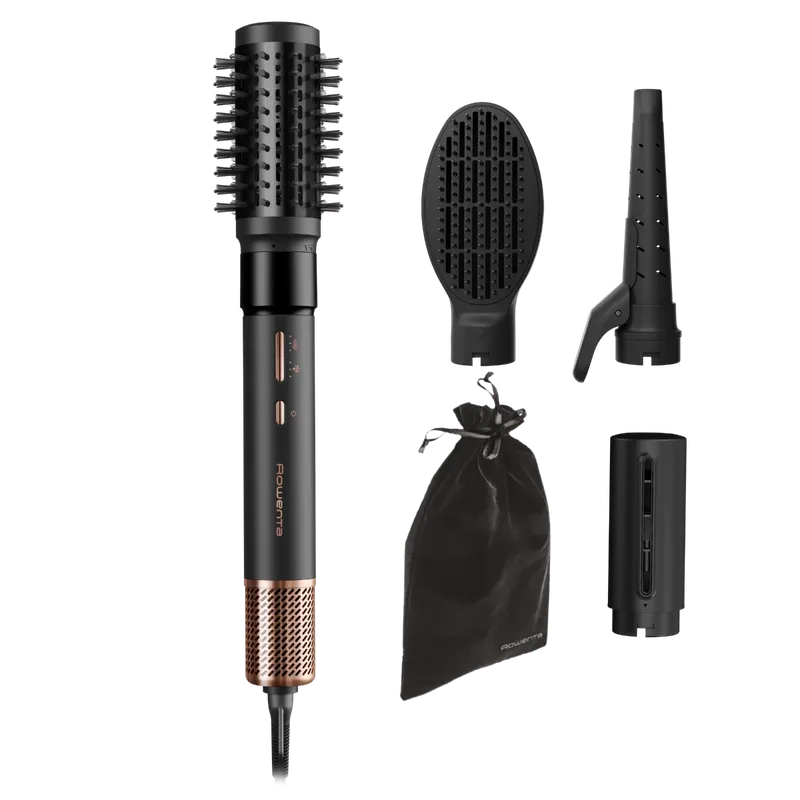 Perie multifunctionala cu aer cald Rowenta Air Shape UB9820E0, non-rotativa, invelis ceramic, generator de ioni, 3 trepte viteza temperatura