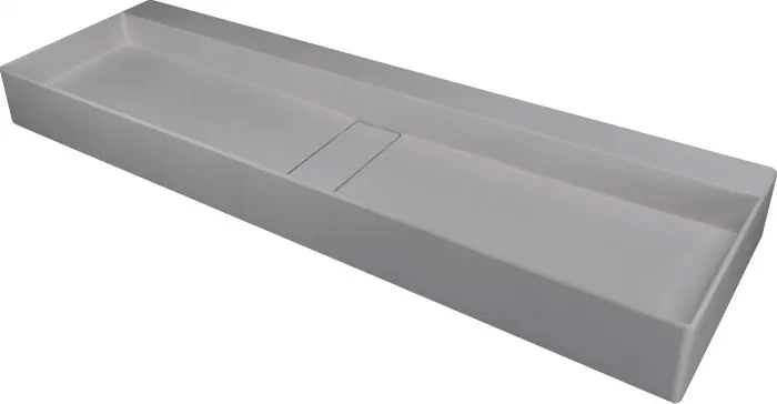 Lavoar din granit, capac scurgere, montare blat, 120x40 cm, gri, Deante Blur