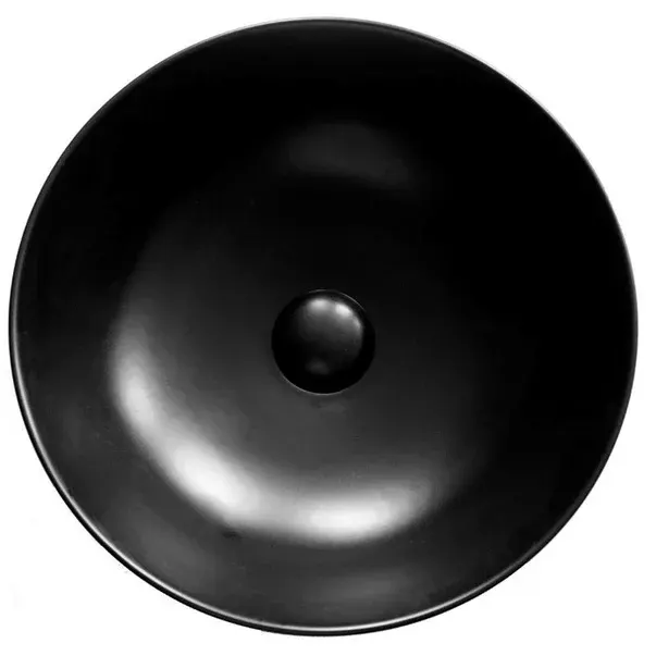 Lavoar pe blat Fluminia Sexy Black, 40 cm, rotund, garantie 2 ani, negru mat