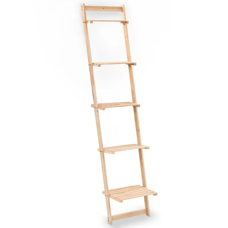 raft de perete tip scara, lemn de cedru, 41,5 x 30 x 176 cm