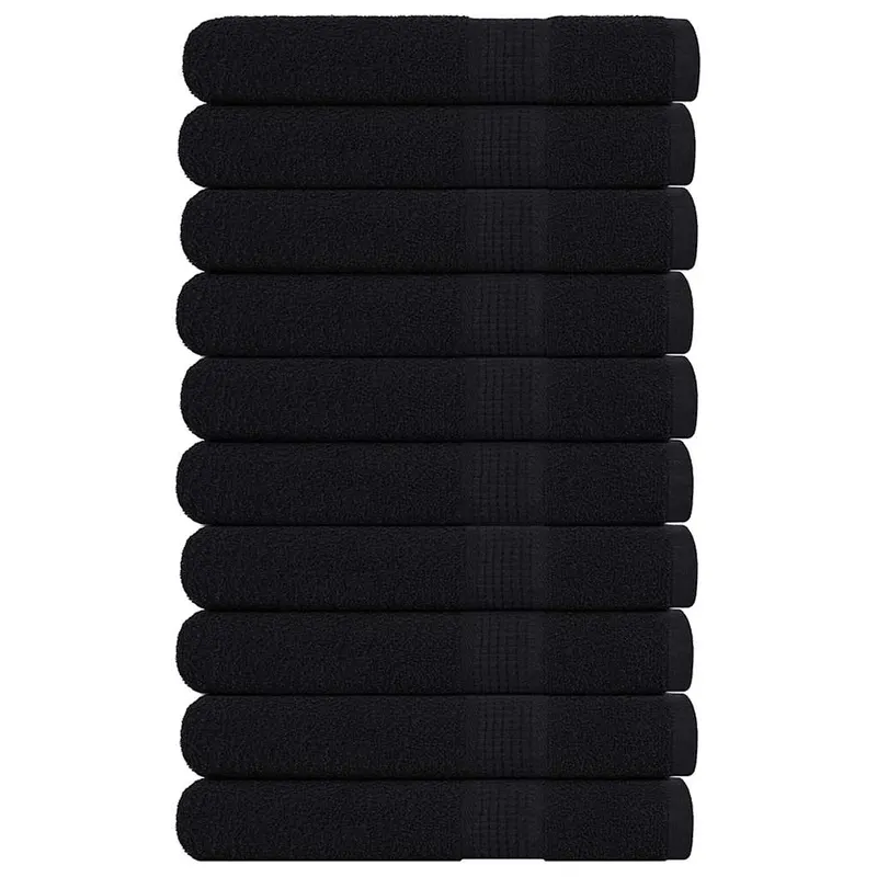 Prosoape frogn 10 buc., negru, 100x200 cm, 360 g/m2