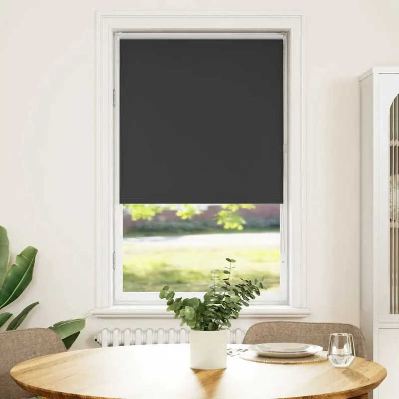 jaluza cu role opace negru 80x150 cm latime material 75,7 cm