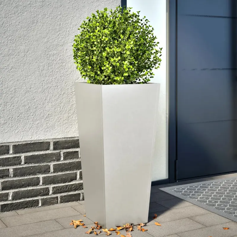 jardiniere gradina, 2 buc., 35x35x75 cm, otel inoxidabil
