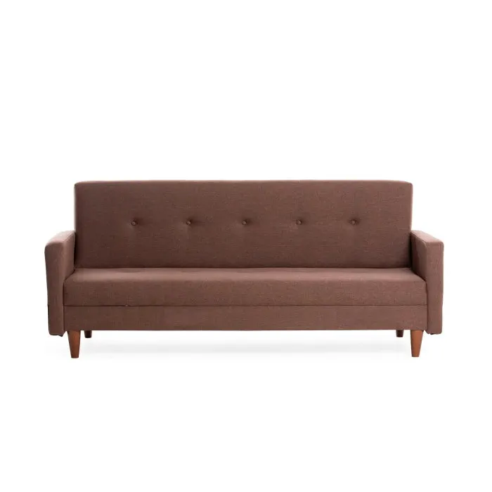 Canapea extensibila HIKO, 3 locuri, maro, 200x75x83 cm
