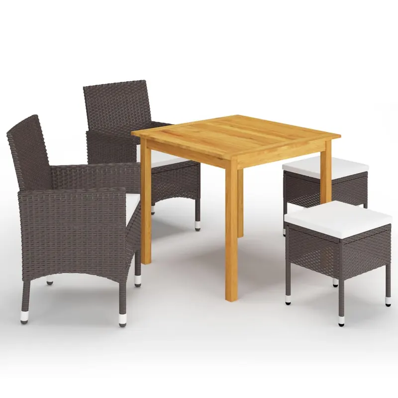 set mobilier de gradina, 5 piese, maro