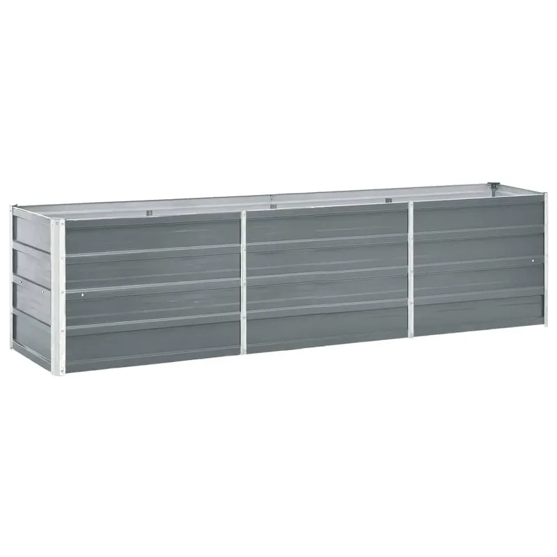 strat inaltat de gradina gri 240 x 40 x 45 cm otel galvanizat