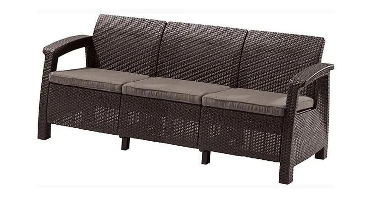 Canapea de gradina Corfu II Max Love Maro/Gri-Taupe