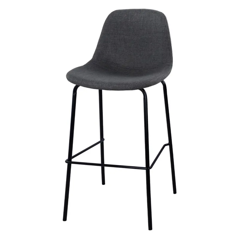 Scaun de bar CALABRIA GREY FABRIC H65 CM - Gri inchis