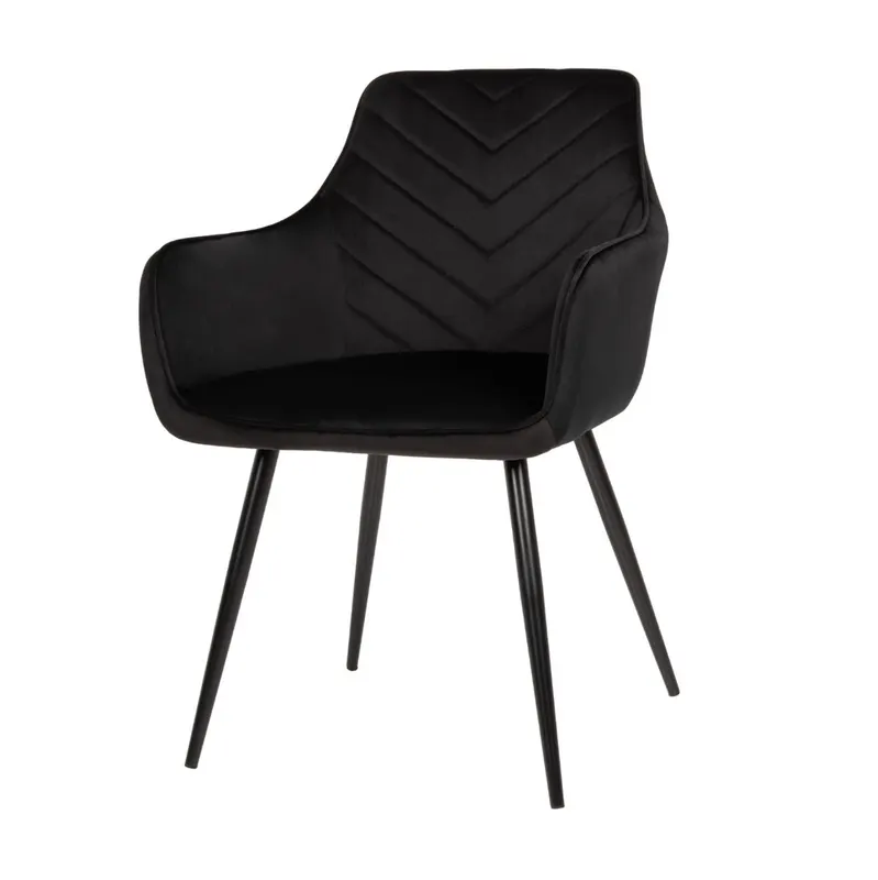 Scaun NEILE ARMS VELVET - Negru