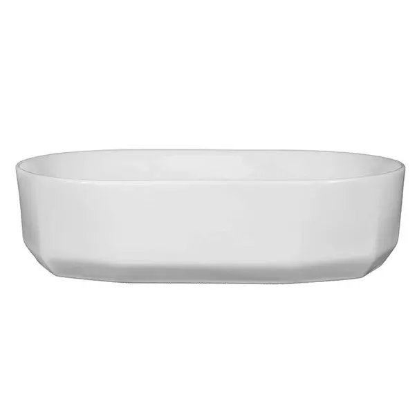 Lavoar pe blat Fluminia Ariel, 31 cm, oval, cu baza poligonala, garantie 2 ani, alb