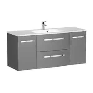 Dulap pentru lavoar Oristo Wave, suspendat, 120 x 45 x 53 cm, sertar, mat, gri, 39-SD4S-120-4-SW