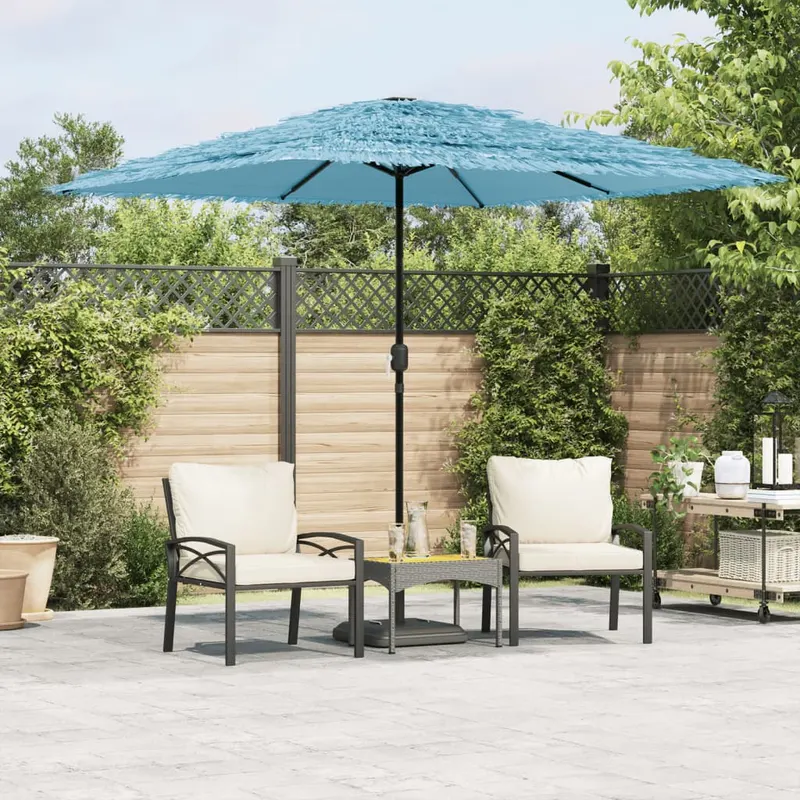 umbrela soare de gradina stalp din otel, albastru 248x248x248cm