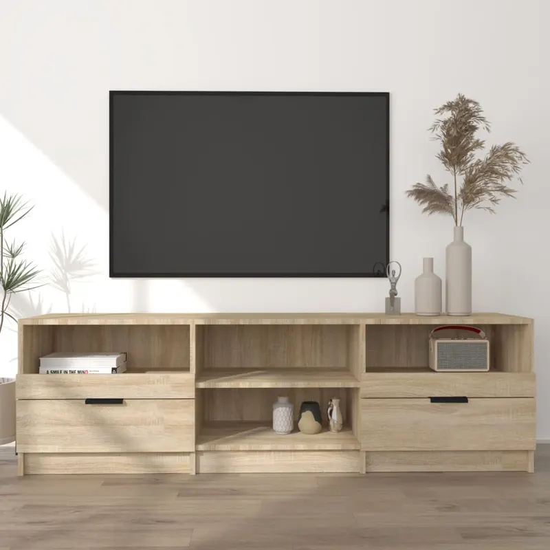 comoda tv, stejar sonoma, 150x33,5x45 cm, lemn prelucrat