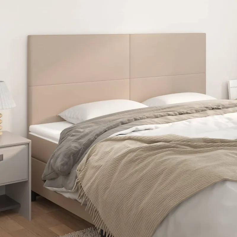 tablii de pat 4 buc, cappuccino 100x5x78/88 cm piele ecologica