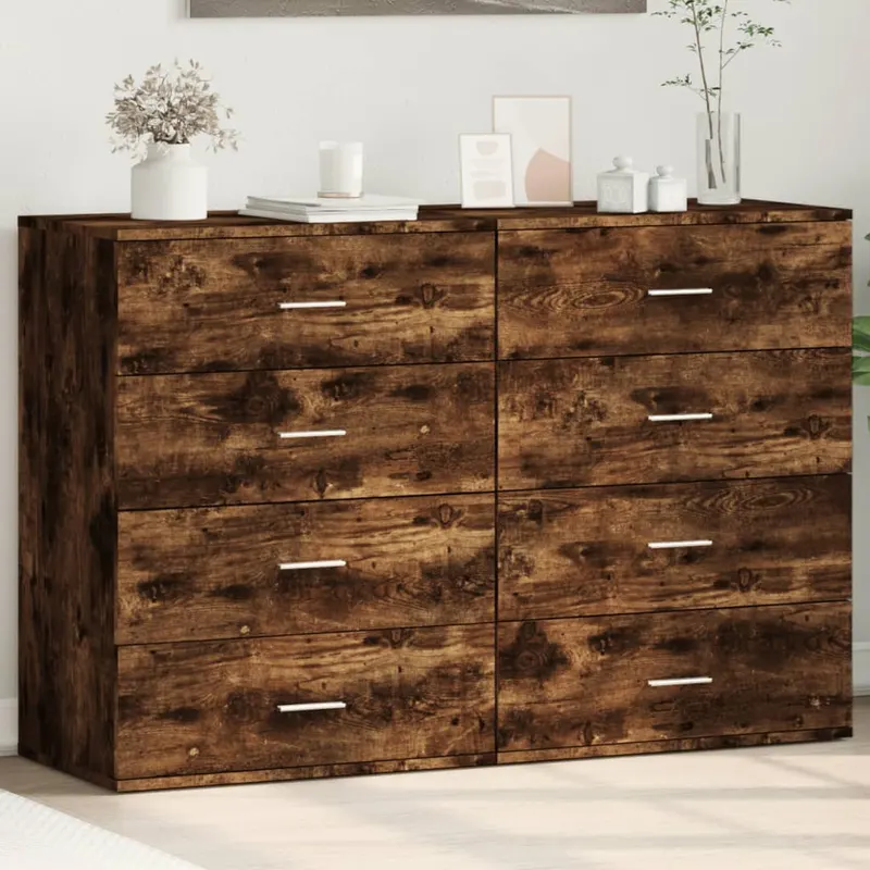 dulapuri, 2 buc., stejar fumuriu, 60x39x80 cm, lemn prelucrat