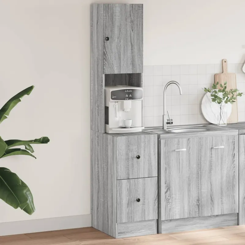 dulap de bucatarie, gri sonoma, 35x50x180 cm lemn prelucrat
