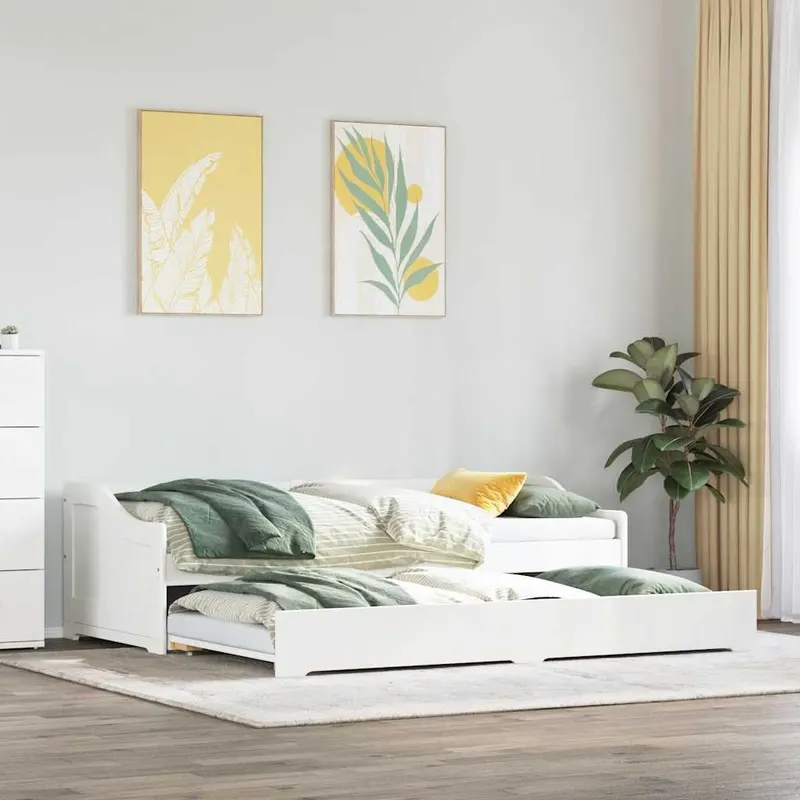pat de zi cu sutul fara saltea „irun” alb 90x200 cm