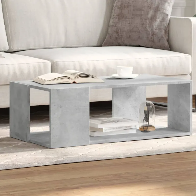 masa de cafea, gri beton, 89,5x48x30 cm, lemn compozit