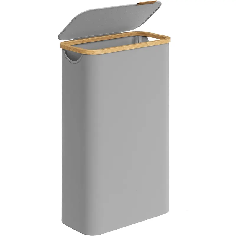 Cos rufe slim pentru spatii inguste, sac detasabil, 65 litri, 42x23x71 cm, gri