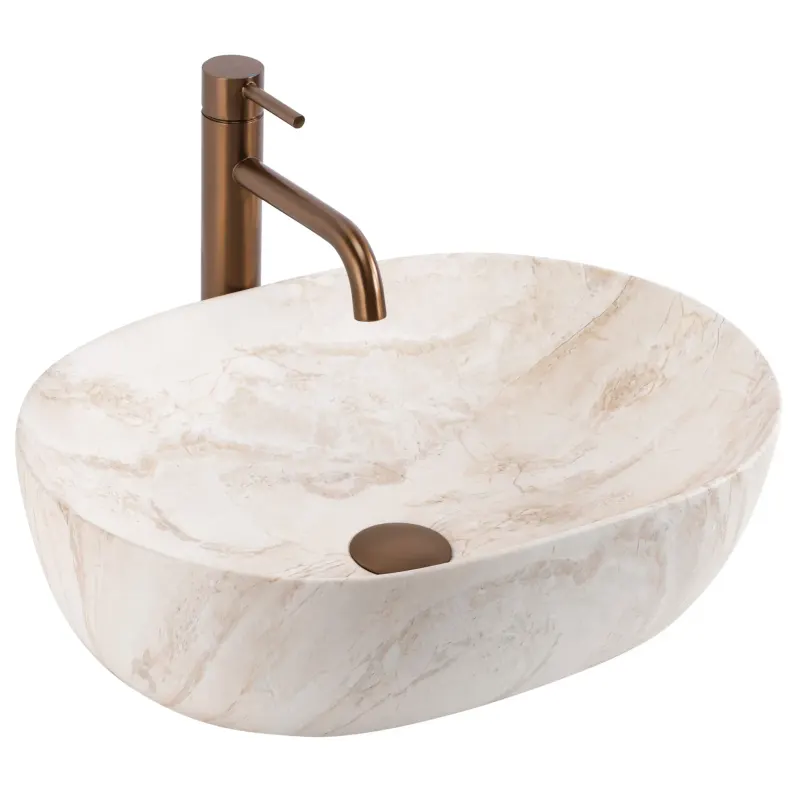 Lavoar oval 48 x 34,5 cm, imitatie piatra Rea Amelia Kallisto