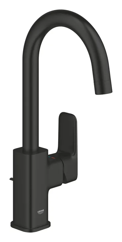 Baterie lavoar Grohe 1017672430, Cubeo, tip comanda monocomanda, marime l, tip instalare pe lavoar, pe blat, negru