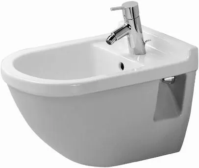 Bideu Duravit 2230150000, Starck 3, montaj suspendat, preaplin, zona montaj interior, seria Starck 3, alb