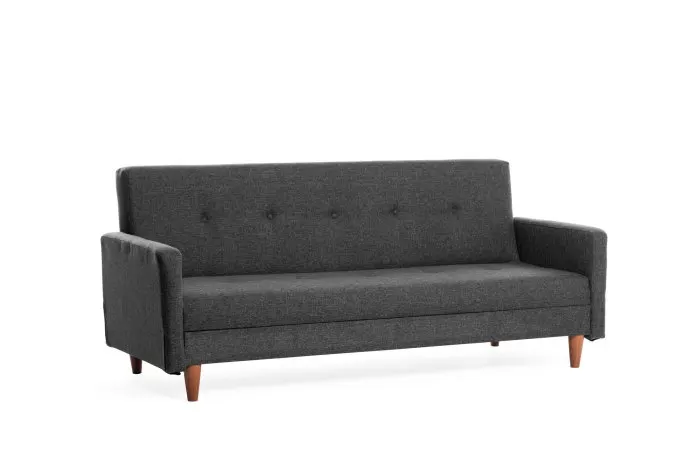 Canapea extensibila HIKO, 3 locuri, gri inchis, 200x75x83 cm
