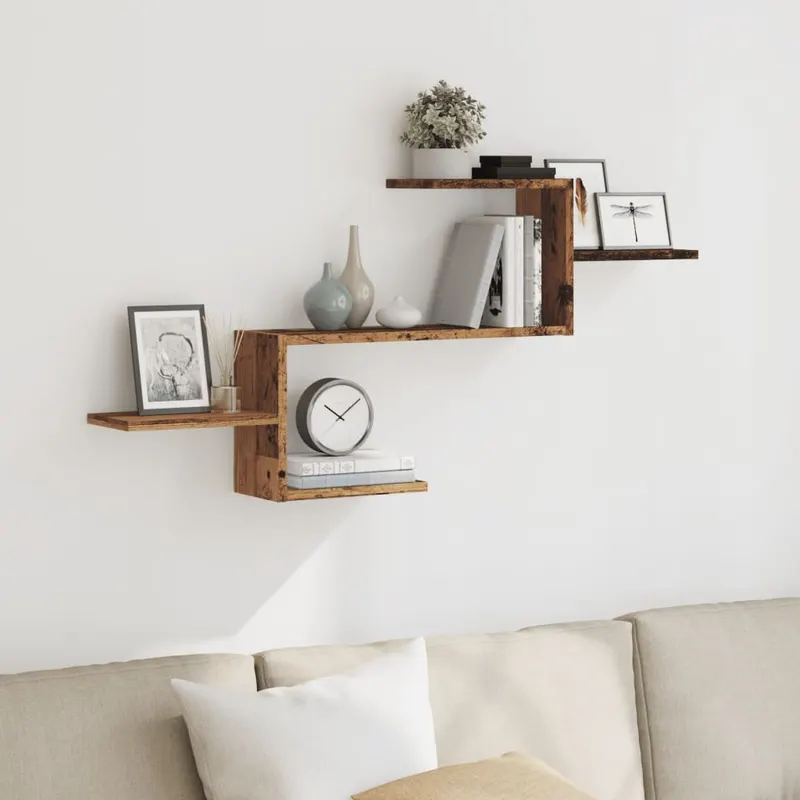 raft de perete, lemn vechi, 104x15x49 cm, lemn prelucrat