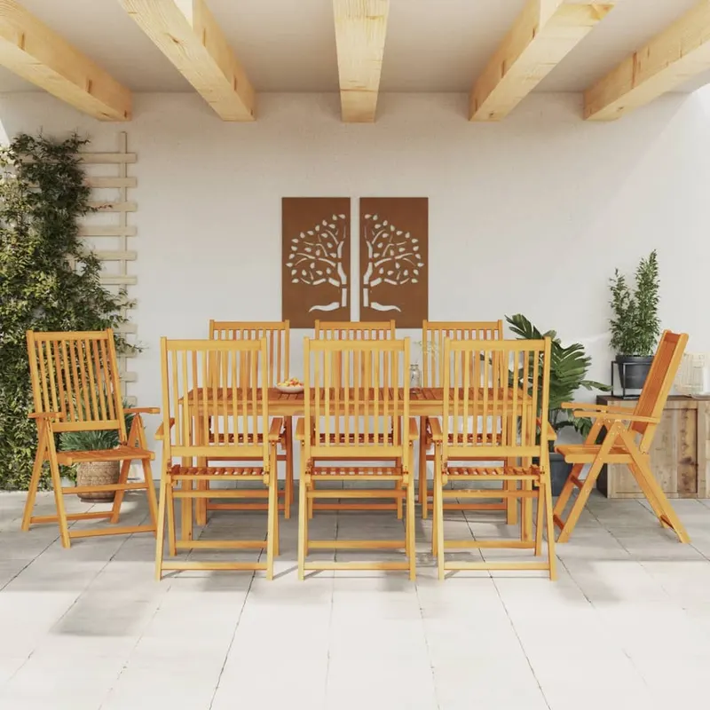 set mobilier de gradina, 9 piese, lemn masiv de acacia