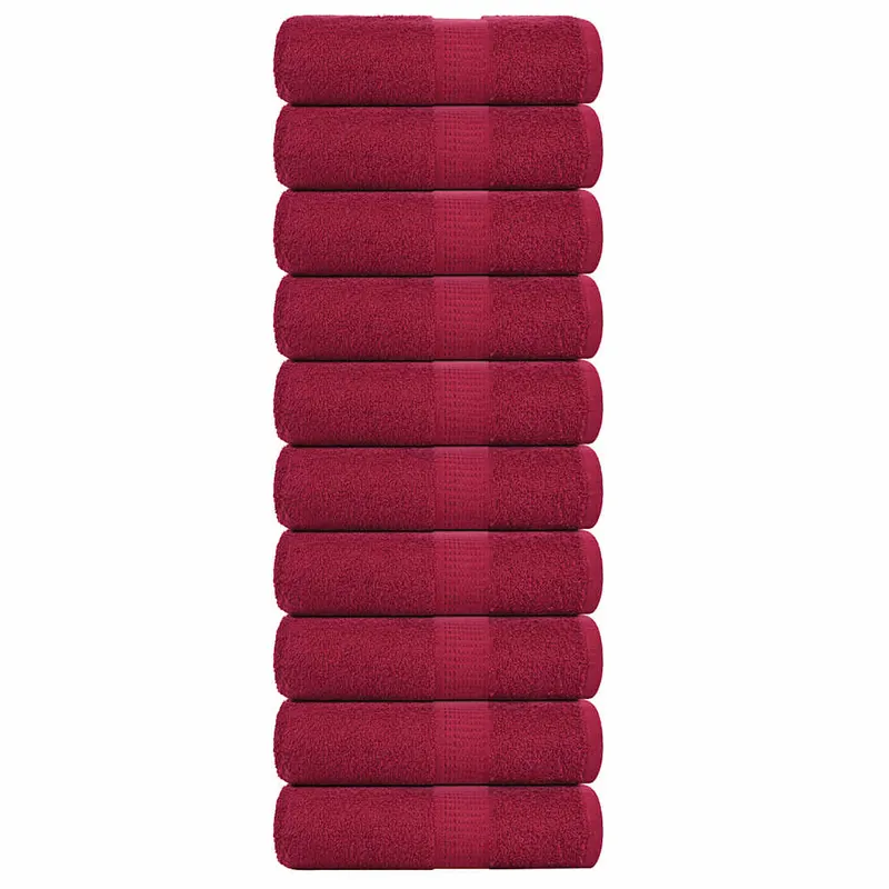 prosoape cu sapun 10 buc bordeaux 30x30 cm 360 g/m2 100% bumbac