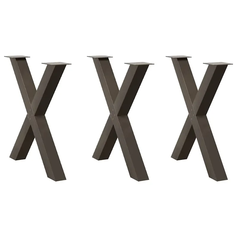 picioare pentru masa in forma de x 3 buc otel natural otel