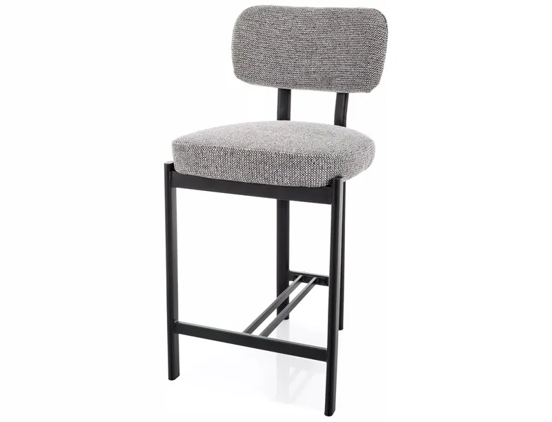 Scaun de bar BELUR BLACK LEGS H62 CM - Grey