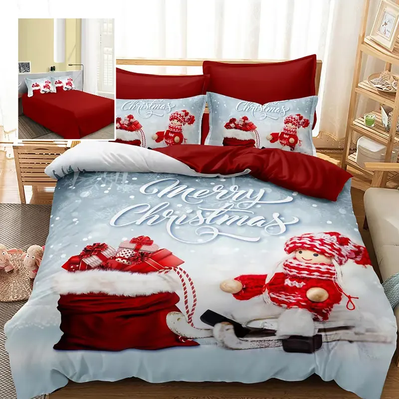Lenjerie pat finet 3d 6 piese craciun f-xmas75