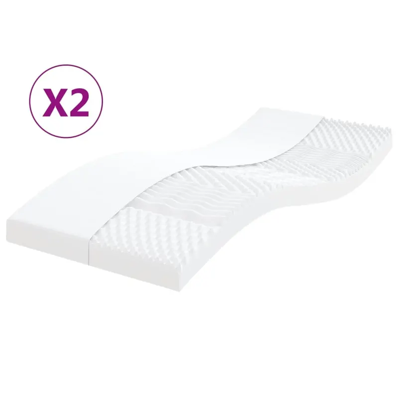 saltele din spuma, 2 buc. alb 90x200 cm, 7 zone duritate 20 ild