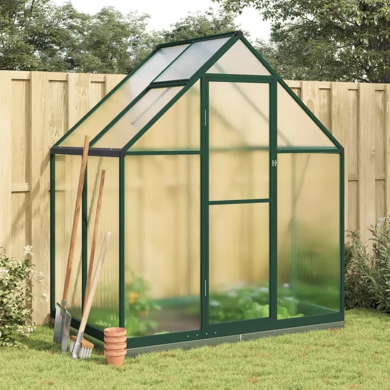sere cu cadru de baza, verde, 169x114x202 cm, aluminiu