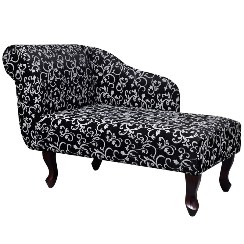 sezlong, negru si alb, material textil