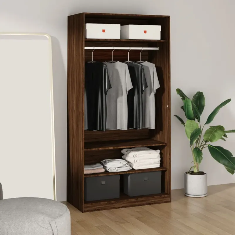sifonier, stejar maro, 100x50x200 cm, lemn prelucrat