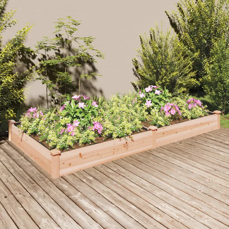 strat de gradina inaltat cu captuseala, 240x120x25 cm lemn brad