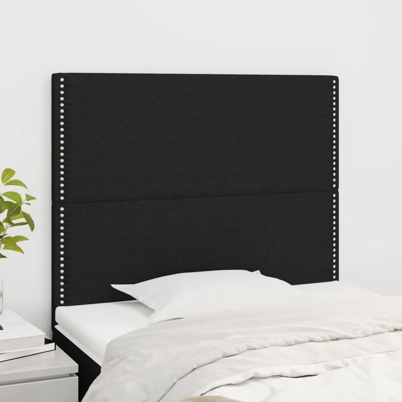 tablii de pat, 2 buc, negru, 100x5x78/88 cm, textil
