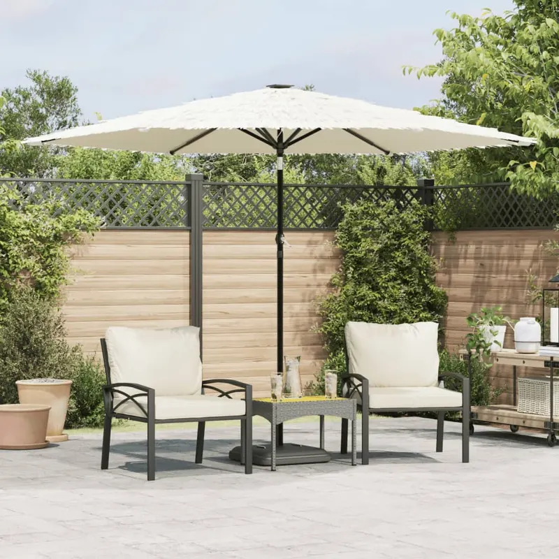 umbrela soare de gradina stalp din otel, alb 288x288x225cm