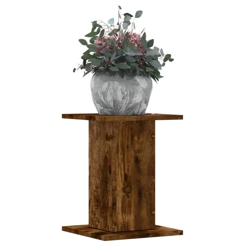 suporturi de plante 2 buc. stejar fumuriu 30x30x40 cm lemn