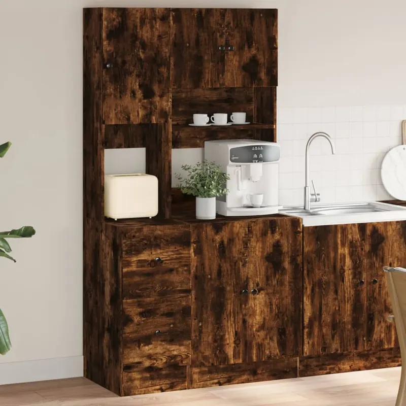 dulap de bucatarie stejar fumuriu, 95x50x180 cm, lemn prelucrat