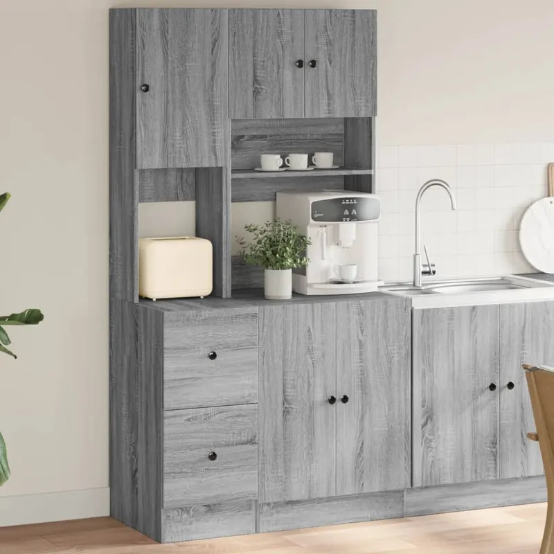 dulap de bucatarie, gri sonoma, 95x50x180 cm lemn prelucrat