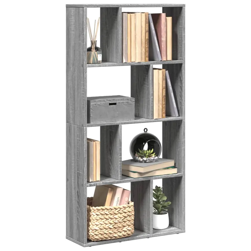 biblioteca, gri sonoma, 60x20x120 cm, lemn prelucrat